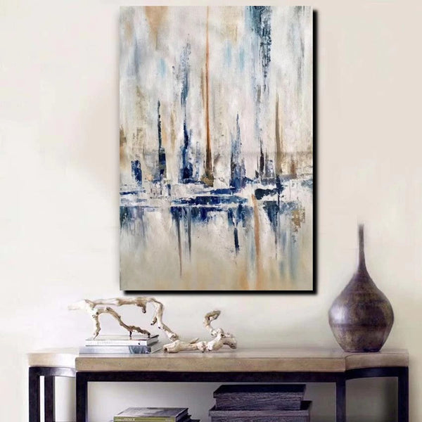 Abstract Sail Boat Painting, Large Wall Art for Living Room, Acrylic Canvas Paintings, Modern Wall Art Paintings, Contemporary Painting