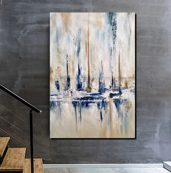 Abstract Sail Boat Painting, Large Wall Art for Living Room, Acrylic Canvas Paintings, Modern Wall Art Paintings, Contemporary Painting