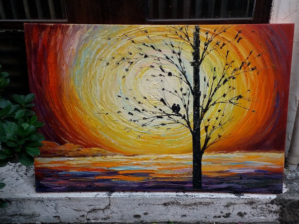 Custom Abstract Painting,Heavy Texture Painting, Original Oil Painting, Abstract Art, Love Birds Painting