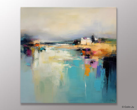 Abstract Landscape Painting on Canvas, Extra Large Original Artwork, Large Paintings for Bedroom, Oversized Contemporary Wall Art Paintings-artworkcanvas