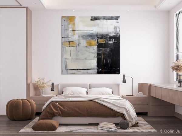 Simple Modern Original Artwork, Large Paintings for Bedroom, Abstract Landscape Painting on Canvas, Oversized Contemporary Wall Art Paintings-artworkcanvas