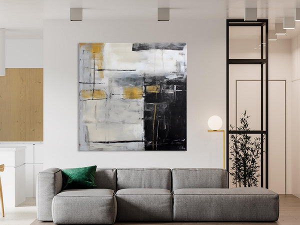 Simple Modern Original Artwork, Large Paintings for Bedroom, Abstract Landscape Painting on Canvas, Oversized Contemporary Wall Art Paintings-artworkcanvas