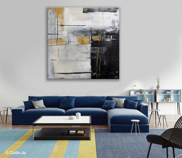 Simple Modern Original Artwork, Large Paintings for Bedroom, Abstract Landscape Painting on Canvas, Oversized Contemporary Wall Art Paintings-artworkcanvas