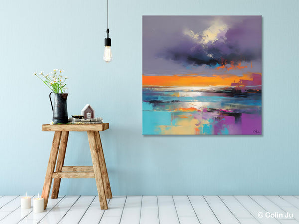 Huge Painting for Living Room, Original Landscape Canvas Art, Contemporary Oil Painting on Canvas, Oversized Landscape Wall Art Paintings-artworkcanvas