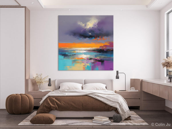 Huge Painting for Living Room, Original Landscape Canvas Art, Contemporary Oil Painting on Canvas, Oversized Landscape Wall Art Paintings