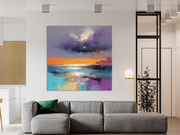 Huge Painting for Living Room, Original Landscape Canvas Art, Contemporary Oil Painting on Canvas, Oversized Landscape Wall Art Paintings-artworkcanvas