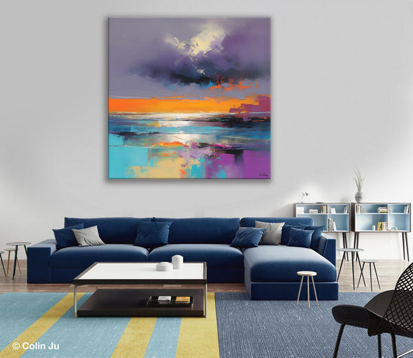 Huge Painting for Living Room, Original Landscape Canvas Art, Contemporary Oil Painting on Canvas, Oversized Landscape Wall Art Paintings-artworkcanvas