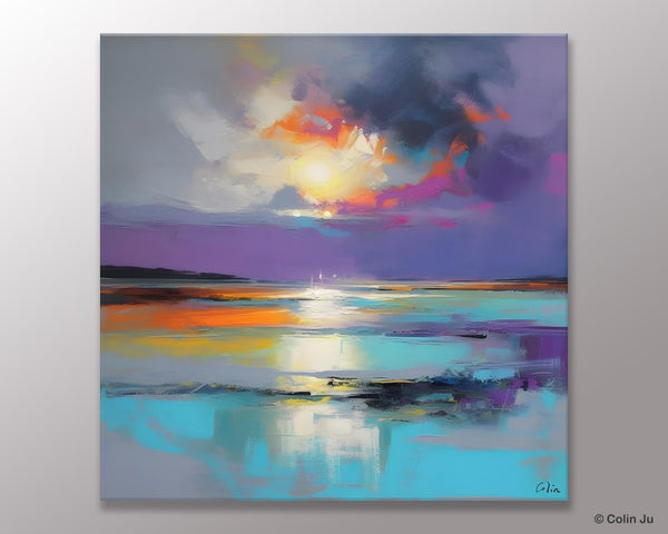 Large Abstract Painting for Living Room, Original Abstract Wall Art, Landscape Acrylic Art, Landscape Canvas Art, Hand Painted Canvas Art-artworkcanvas