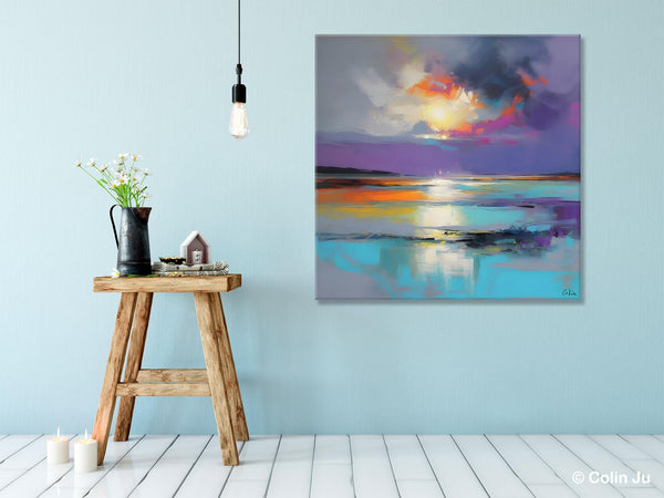 Large Abstract Painting for Living Room, Original Abstract Wall Art, Landscape Acrylic Art, Landscape Canvas Art, Hand Painted Canvas Art-artworkcanvas
