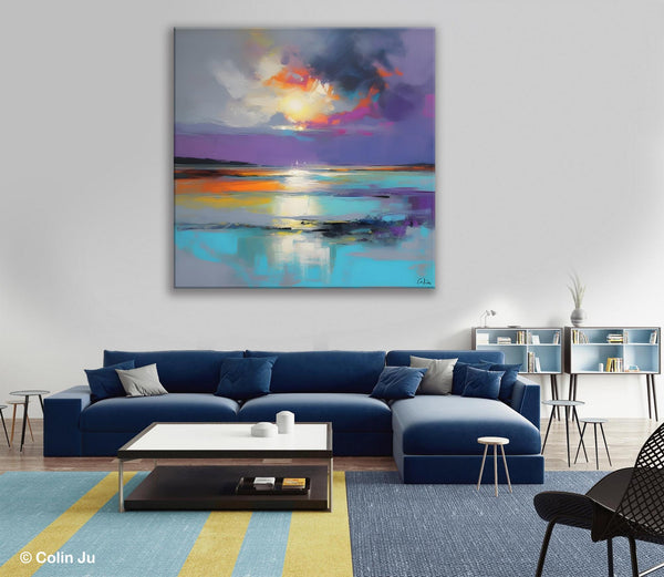 Large Abstract Painting for Living Room, Original Abstract Wall Art, Landscape Acrylic Art, Landscape Canvas Art, Hand Painted Canvas Art-artworkcanvas