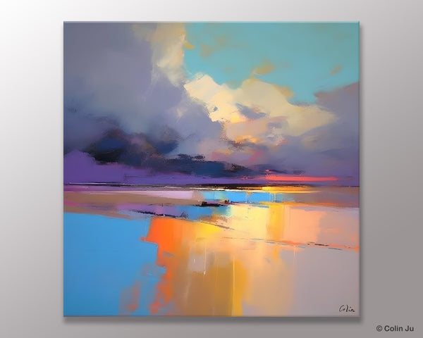 Simple Modern Art, Original Landscape Wall Art, Landscape Oil Paintings, Landscape Canvas Art, Abstract Landscape Painting for Living Room
