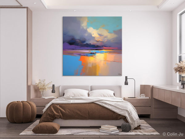 Simple Modern Art, Original Landscape Wall Art, Landscape Oil Paintings, Landscape Canvas Art, Abstract Landscape Painting for Living Room-artworkcanvas