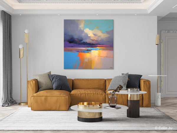 Simple Modern Art, Original Landscape Wall Art, Landscape Oil Paintings, Landscape Canvas Art, Abstract Landscape Painting for Living Room-artworkcanvas