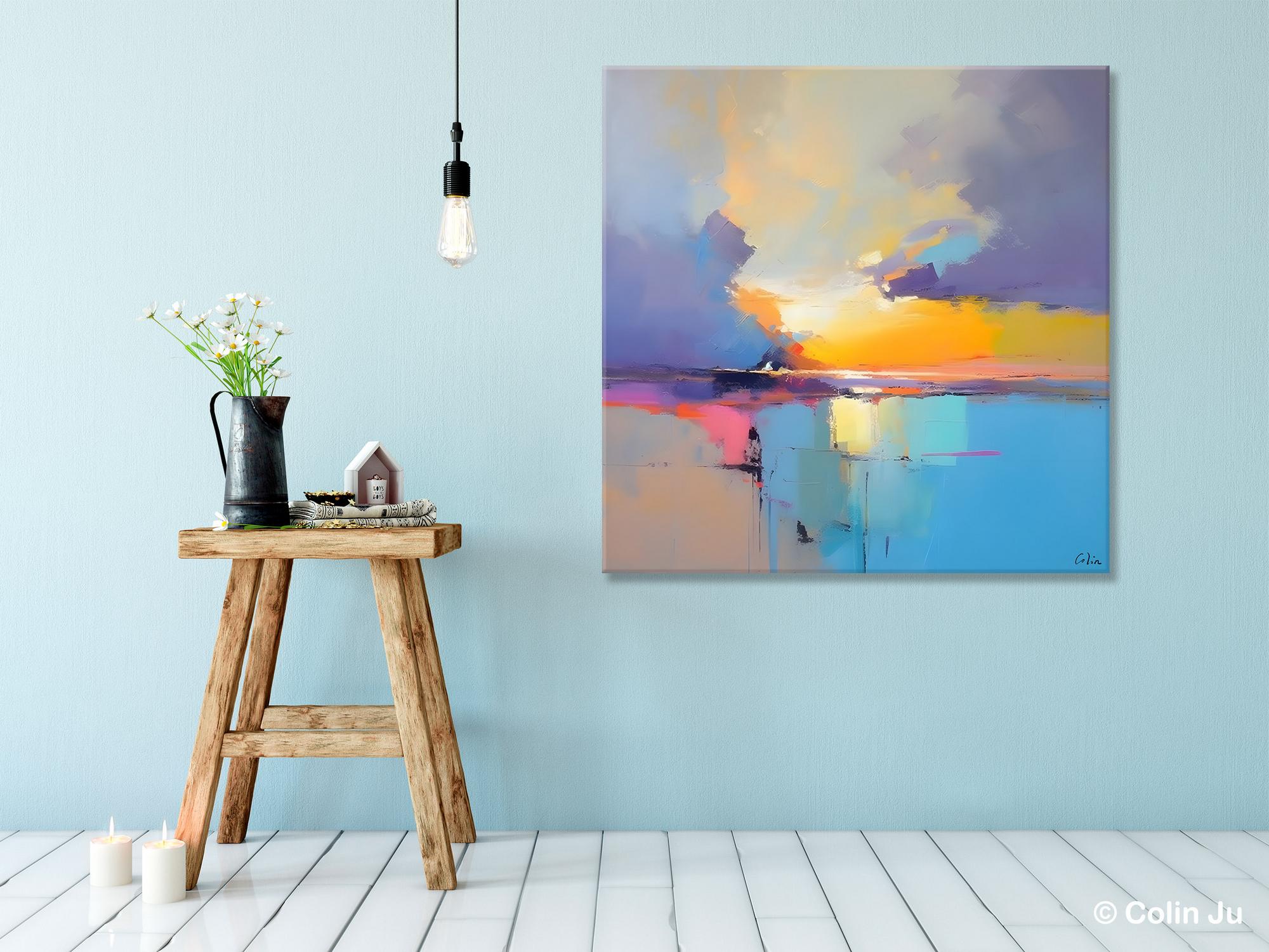 Original Modern Wall Art Painting, Abstract Landscape Paintings, Canvas Painting for Living Room, Oversized Contemporary Abstract Artwork-artworkcanvas