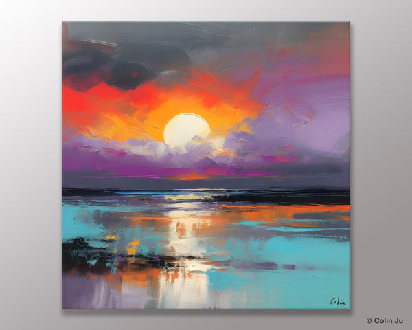 Large Landscape Painting for Living Room, Original Abstract Landscape Wall Art, Landscape Canvas Art, Hand Painted Canvas Paintings-artworkcanvas