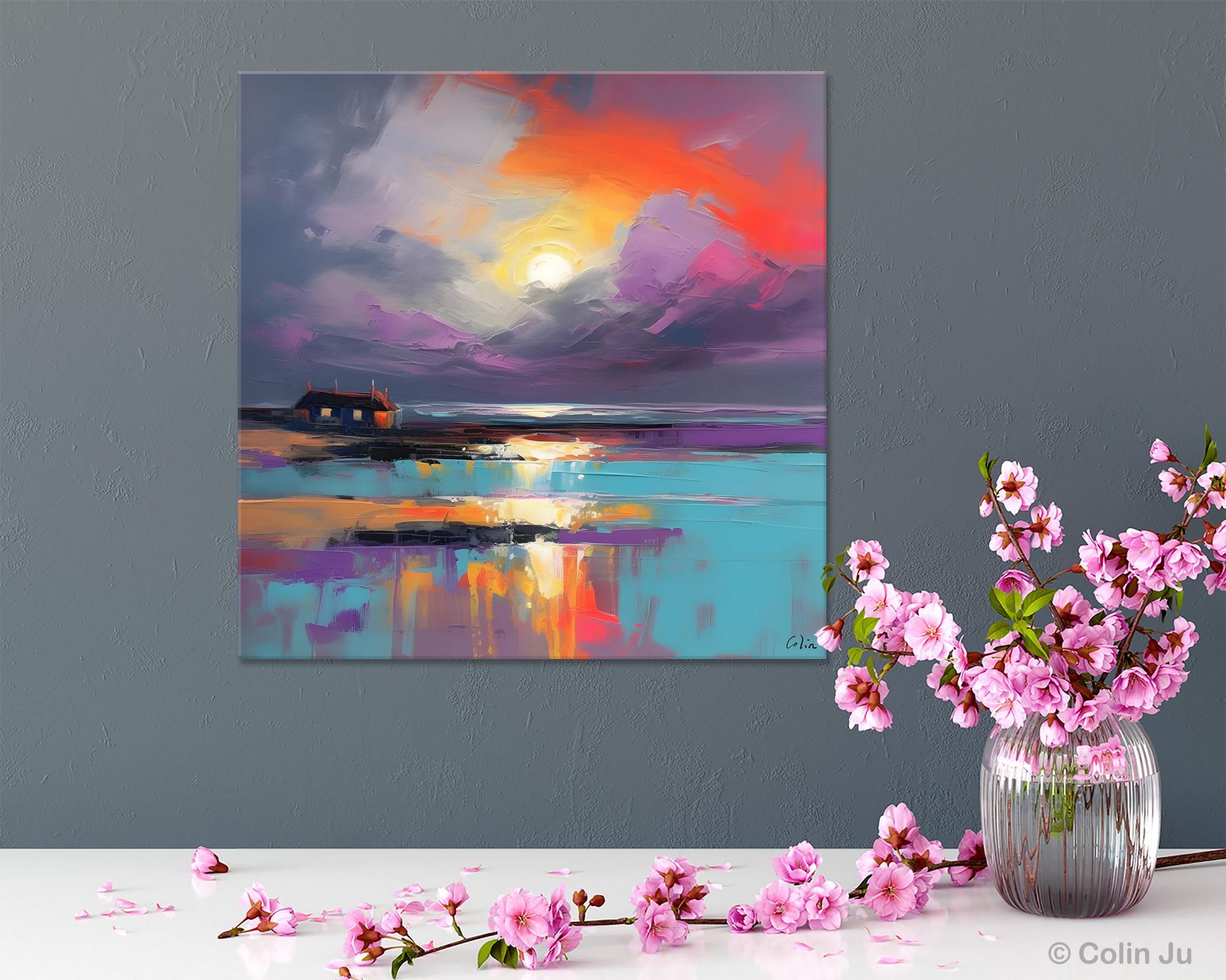 Original Abstract Landscape Wall Art, Landscape Canvas Art, Large Landscape Painting for Living Room, Hand Painted Canvas Paintings-artworkcanvas