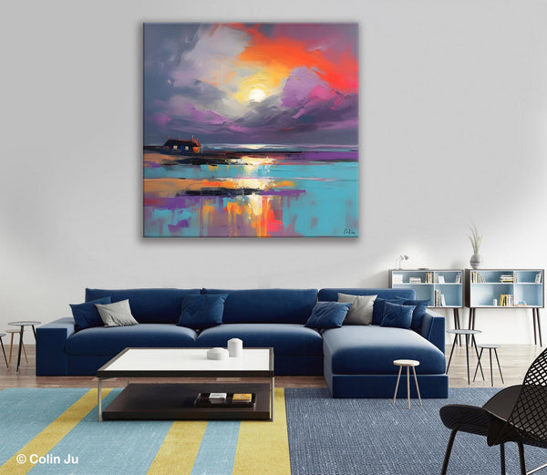 Original Abstract Landscape Wall Art, Landscape Canvas Art, Large Landscape Painting for Living Room, Hand Painted Canvas Paintings-artworkcanvas