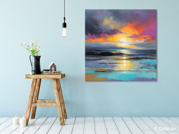 Large Art Painting for Living Room, Original Landscape Canvas Art, Contemporary Acrylic Painting on Canvas, Oversized Landscape Wall Art Paintings-artworkcanvas