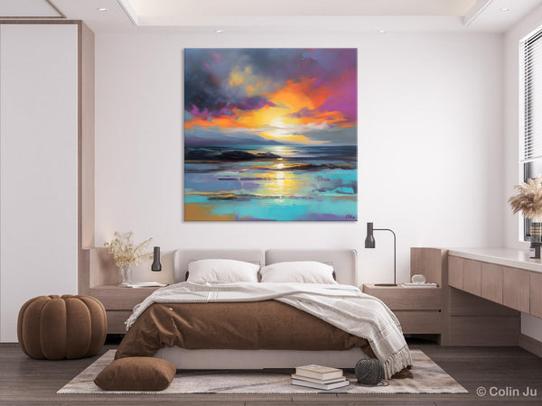 Large Art Painting for Living Room, Original Landscape Canvas Art, Contemporary Acrylic Painting on Canvas, Oversized Landscape Wall Art Paintings-artworkcanvas