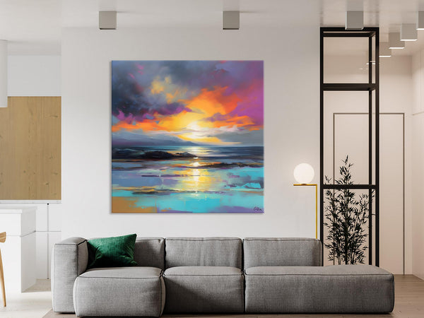 Large Art Painting for Living Room, Original Landscape Canvas Art, Contemporary Acrylic Painting on Canvas, Oversized Landscape Wall Art Paintings-artworkcanvas