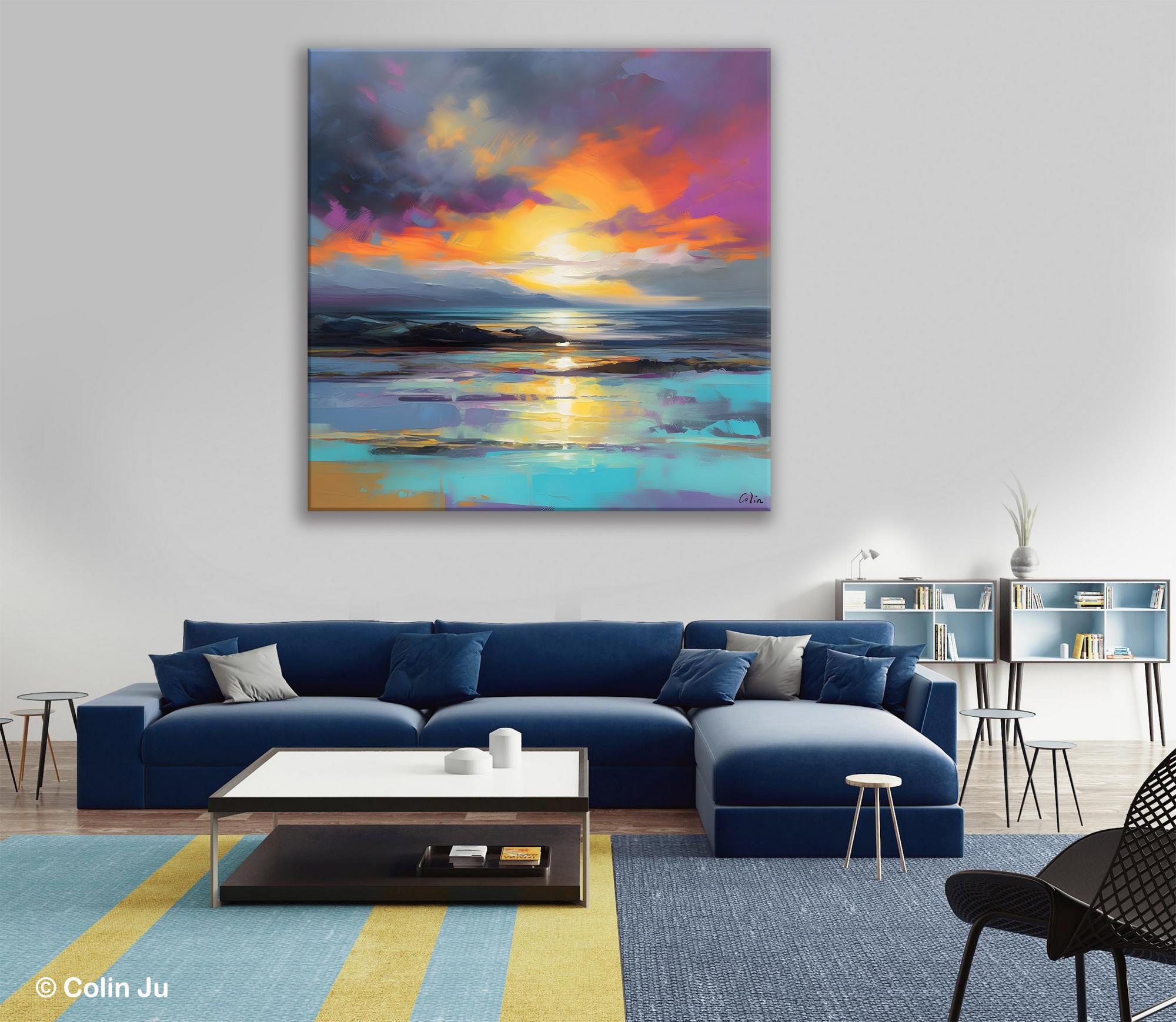 Large Art Painting for Living Room, Original Landscape Canvas Art, Contemporary Acrylic Painting on Canvas, Oversized Landscape Wall Art Paintings-artworkcanvas