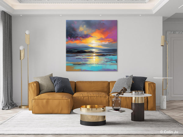 Large Art Painting for Living Room, Original Landscape Canvas Art, Contemporary Acrylic Painting on Canvas, Oversized Landscape Wall Art Paintings-artworkcanvas