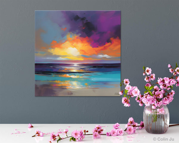 Contemporary Acrylic Painting on Canvas, Large Art Painting for Living Room, Original Landscape Canvas Art, Oversized Landscape Wall Art Paintings-artworkcanvas