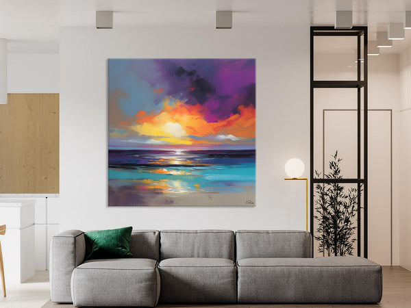 Contemporary Acrylic Painting on Canvas, Large Art Painting for Living Room, Original Landscape Canvas Art, Oversized Landscape Wall Art Paintings-artworkcanvas