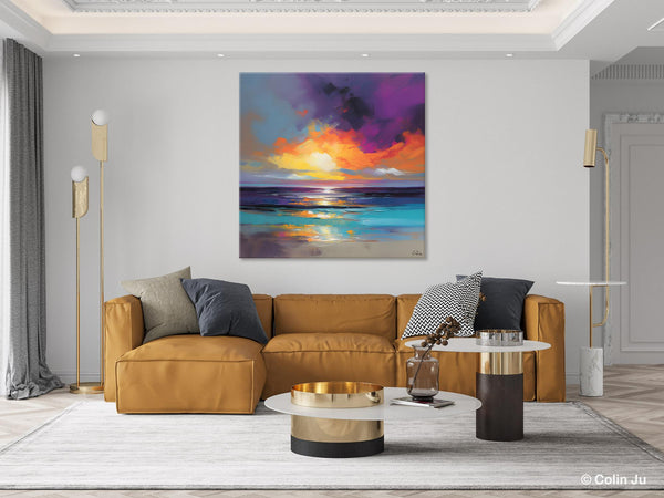 Contemporary Acrylic Painting on Canvas, Large Art Painting for Living Room, Original Landscape Canvas Art, Oversized Landscape Wall Art Paintings-artworkcanvas