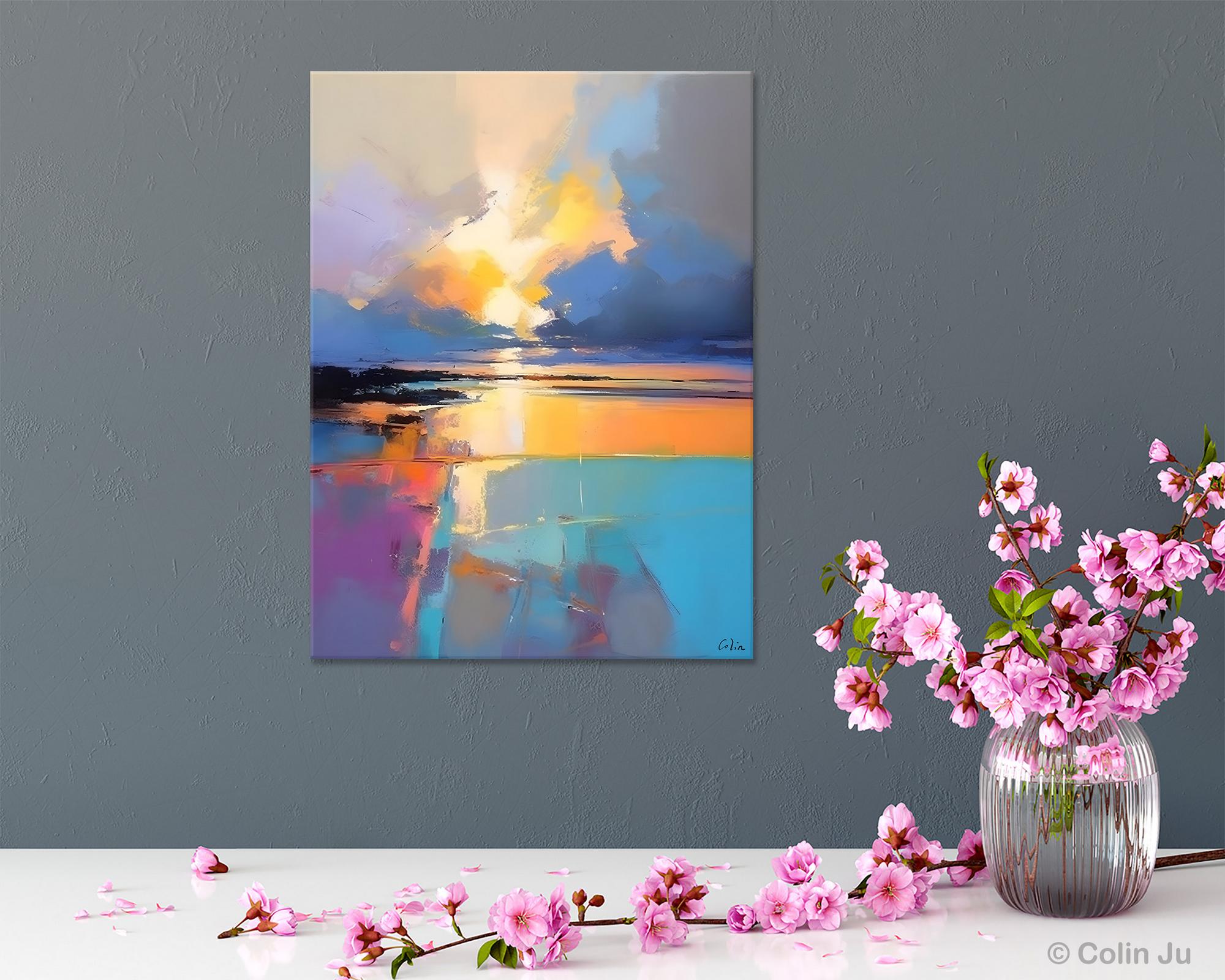 Landscape Canvas Painting, Abstract Landscape Painting, Original Landscape Art, Canvas Painting for Bedroom, Large Wall Art Paintings for Living Room-artworkcanvas