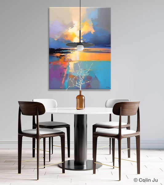 Landscape Canvas Painting, Abstract Landscape Painting, Original Landscape Art, Canvas Painting for Bedroom, Large Wall Art Paintings for Living Room-artworkcanvas