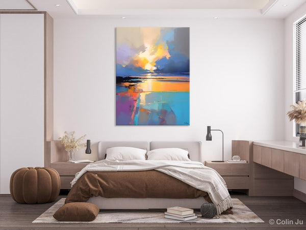 Landscape Canvas Painting, Abstract Landscape Painting, Original Landscape Art, Canvas Painting for Bedroom, Large Wall Art Paintings for Living Room-artworkcanvas