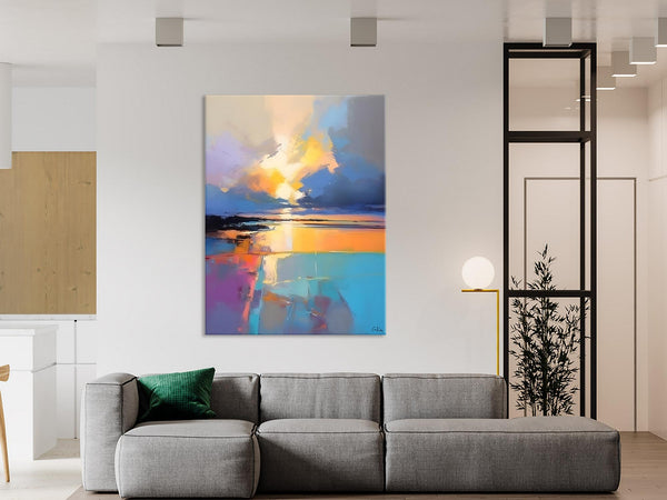 Landscape Canvas Painting, Abstract Landscape Painting, Original Landscape Art, Canvas Painting for Bedroom, Large Wall Art Paintings for Living Room-artworkcanvas
