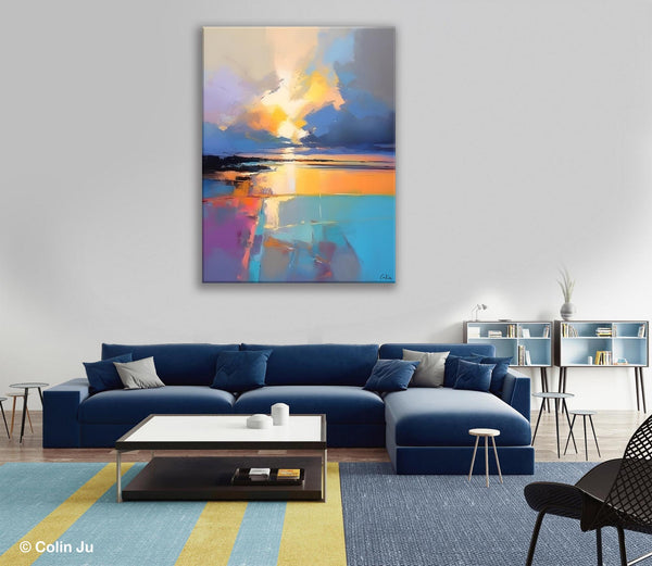 Landscape Canvas Painting, Abstract Landscape Painting, Original Landscape Art, Canvas Painting for Bedroom, Large Wall Art Paintings for Living Room-artworkcanvas
