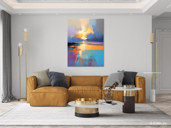 Landscape Canvas Painting, Abstract Landscape Painting, Original Landscape Art, Canvas Painting for Bedroom, Large Wall Art Paintings for Living Room-artworkcanvas