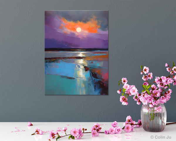 Extra Large Modern Wall Art, Landscape Canvas Paintings for Dining Room, Oil Painting on Canvas, Original Landscape Abstract Painting