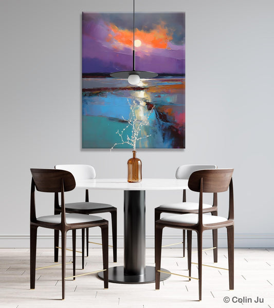Extra Large Modern Wall Art, Landscape Canvas Paintings for Dining Room, Oil Painting on Canvas, Original Landscape Abstract Painting-artworkcanvas