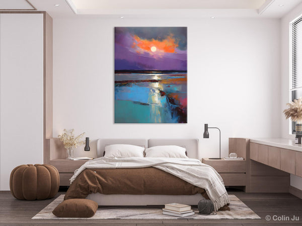 Extra Large Modern Wall Art, Landscape Canvas Paintings for Dining Room, Oil Painting on Canvas, Original Landscape Abstract Painting