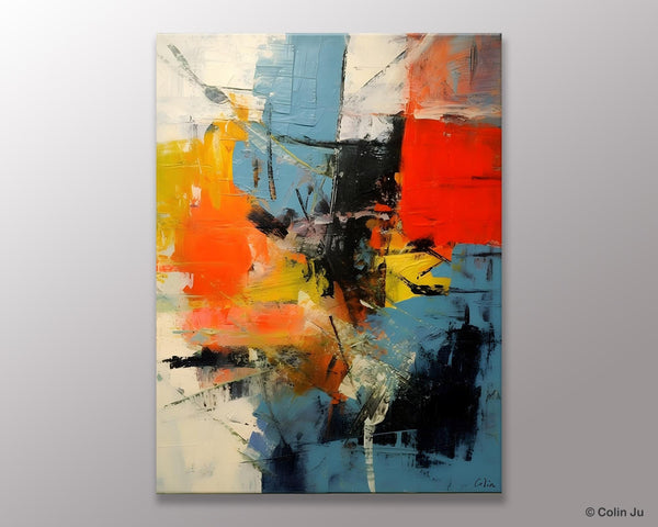 Abstract Paintings for Dining Room, Modern Paintings Behind Sofa, Buy Paintings Online, Original Palette Knife Canvas Art, Impasto Wall Art