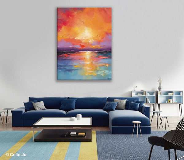 Modern Landscape Paintings, Oversized Contemporary Canvas Paintings, Extra Large Canvas Painting for Living Room, Original Canvas Wall Art