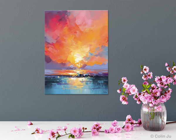 Palette Knife Canvas Art, Modern Landscape Paintings, Oversized Contemporary Canvas Paintings, Extra Large Canvas Painting for Living Room