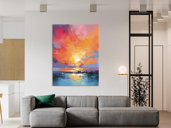 Palette Knife Canvas Art, Modern Landscape Paintings, Oversized Contemporary Canvas Paintings, Extra Large Canvas Painting for Living Room