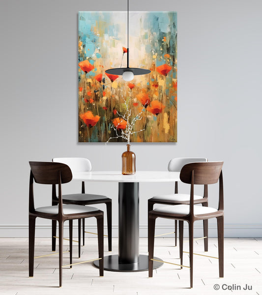 Abstract Flower Painting, Flower Acrylic Painting, Canvas Painting Flower, Original Paintings on Canvas, Modern Acrylic Paintings for Bedroom