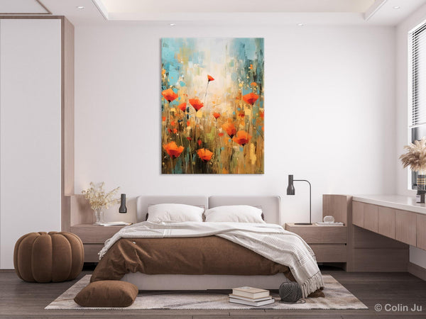 Abstract Flower Painting, Flower Acrylic Painting, Canvas Painting Flower, Original Paintings on Canvas, Modern Acrylic Paintings for Bedroom