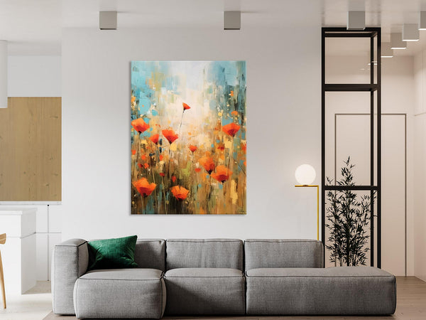 Abstract Flower Painting, Flower Acrylic Painting, Canvas Painting Flower, Original Paintings on Canvas, Modern Acrylic Paintings for Bedroom