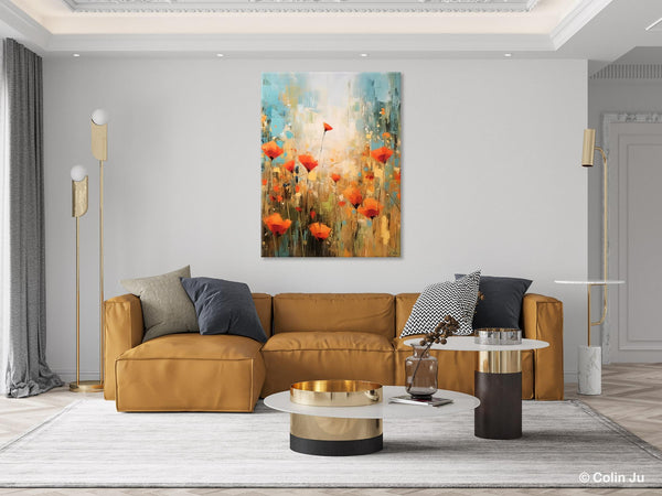 Abstract Flower Painting, Flower Acrylic Painting, Canvas Painting Flower, Original Paintings on Canvas, Modern Acrylic Paintings for Bedroom