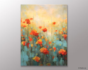 Canvas Painting Flower, Original Paintings on Canvas, Abstract Flower Painting, Flower Acrylic Painting, Modern Acrylic Paintings for Bedroom-artworkcanvas