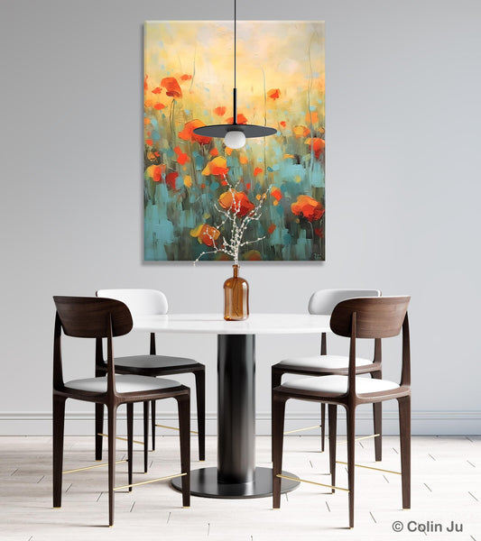 Canvas Painting Flower, Original Paintings on Canvas, Abstract Flower Painting, Flower Acrylic Painting, Modern Acrylic Paintings for Bedroom