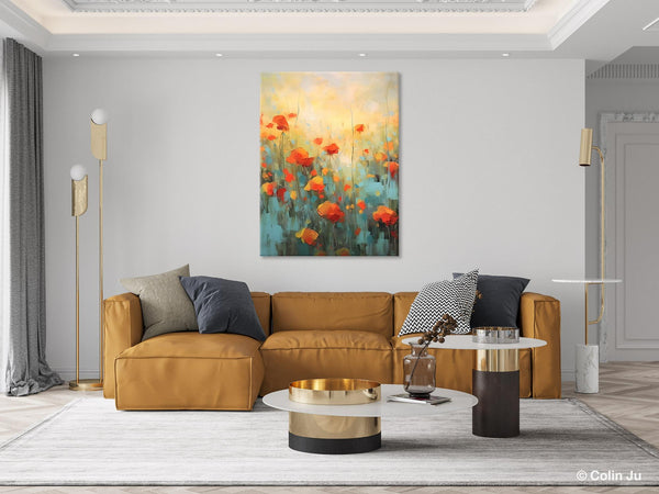 Canvas Painting Flower, Original Paintings on Canvas, Abstract Flower Painting, Flower Acrylic Painting, Modern Acrylic Paintings for Bedroom