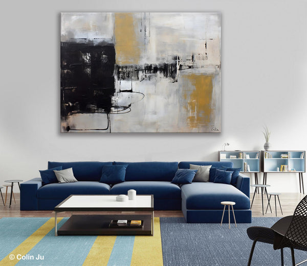 Simple Modern Art, Contemporary Acrylic Paintings, Oversized Paintings on Canvas, Large Original Abstract Wall Art, Large Canvas Paintings for Bedroom-artworkcanvas